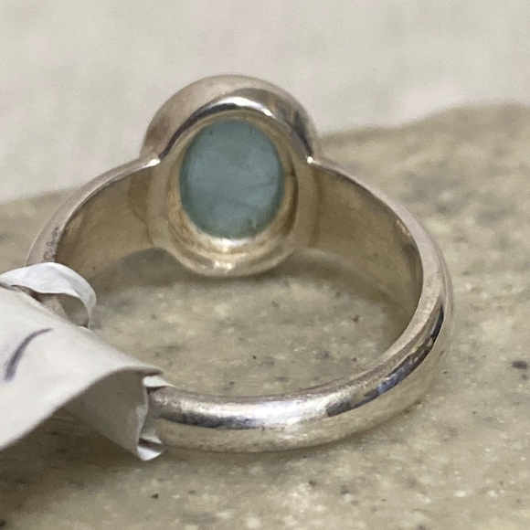 *SOLD*🆕Sterling Silver Aquamarine Cabochon Ring - Picture 6 of 9